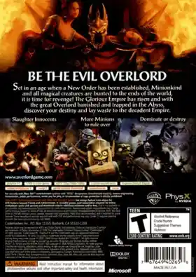 Overlord 2 (USA) box cover back